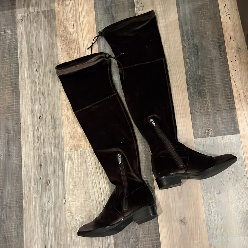 Sam Edelman Velvet Over the Knee Thigh High Boots Size: 6.5